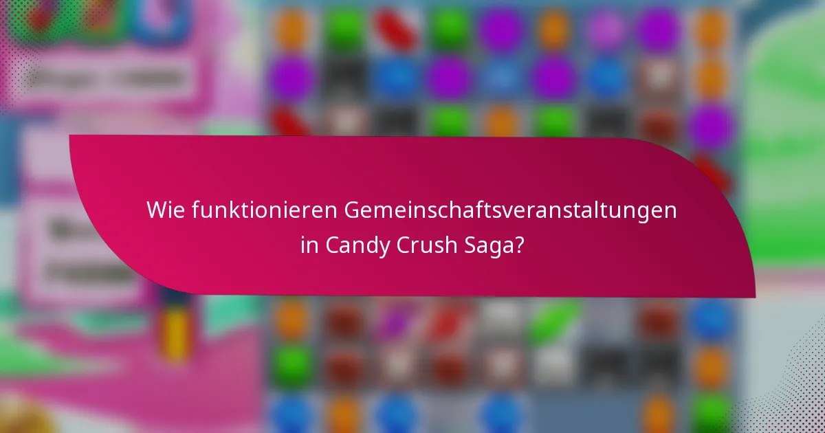 Wie funktionieren Gemeinschaftsveranstaltungen in Candy Crush Saga?